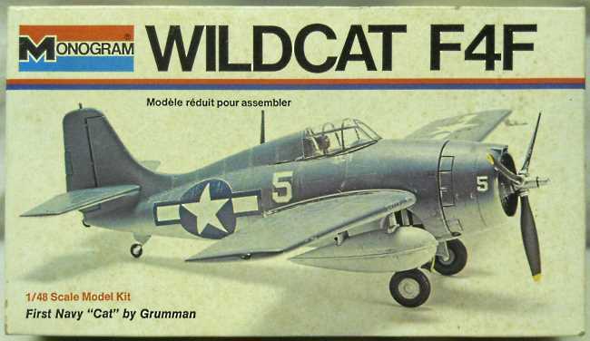 Monogram 1/48 Grumman Wildcat F4F - White Box Issue, 6798 plastic model kit